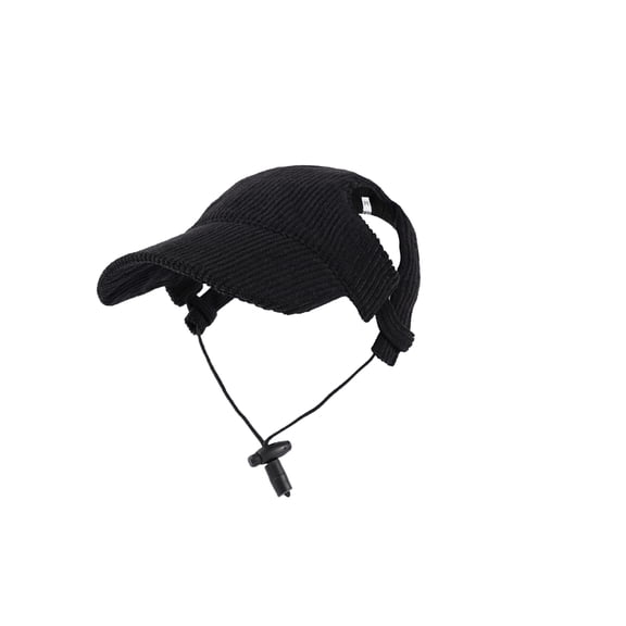 Dog Baseball Cap, Dog Cat Summer Beach Visor Hat with Ear Holes, Adjustable Puppy Sunbonnet Headdress(Black, L)