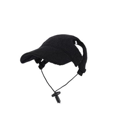 Pet Sun Hat Corduroy Sun Protection Cap Black Large Size Pet Headwear for Dog Cat Outdoor Activity