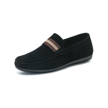 

Gomelly Men Flats Moccasins Casual Shoes Slip On Loafers Dress Penny Loafer Business Driving Boat Shoe Black 8.5