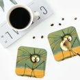 thumbnail image 4 of Vsdgher Quirky Cartoon 123 Leather Coasters for Drinks, Durable Drink Coasters 4 Set for Tabletop Protection, Luxurious Home Décor and Housewarming Gift-Square, 4 of 6