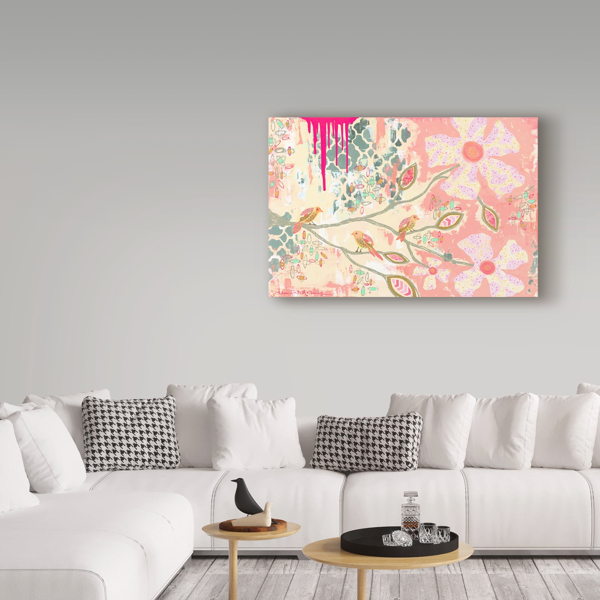 Trademark Fine Art 'Three Little Birds B' Canvas Art by Jennifer McCully