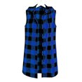 thumbnail image 6 of MaFYtyTPR Women Sleeveless Hooded Outerwear Plaid Button Down Long Vest Women's Fall Winter Fashion Mid Length Checkered Jacket A-Blue L, 6 of 6