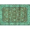 thumbnail image 1 of Ahgly Company Indoor Rectangle Persian Turquoise Blue Traditional Area Rugs, 7' x 9', 1 of 4