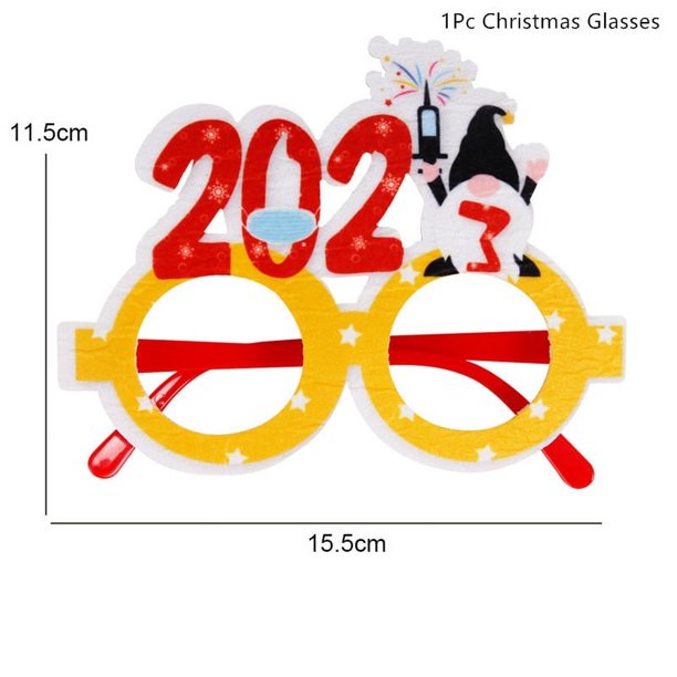 Marco de gafas de Año Nuevo 2024, accesorios para fotomatón, adornos de gafas de Feliz Navidad, regalos de Navidad, recuerdos de fiesta, decoraciones para el hogar