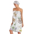 thumbnail image 3 of 3-Piece Bathroom Towel Set with Bath Towel, Quick-Dry Hair Cap and Hair Turban for Bath Yoga Beach Watercolor Easter Elements, 3 of 6