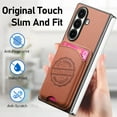 thumbnail image 4 of Dteck for Samsung Galaxy Z Fold 6 Wallet Case with Card Holder, Compatible with MagSafe, 2 in 1 Detachable Magnetic Wallet Phone Cover for Samsung Z Fold 6,Brown, 4 of 7