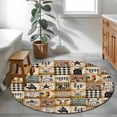 thumbnail image 3 of Round Rugs 3Ft, Animals Farmhouse Round Area Rug Washable Indoor Throw Carpet, Vintage Farm Country Star Brown Plaid Small Non Slip Circle Rug for Bedroom Living Room Home Decor Aesthetic, 3 of 8