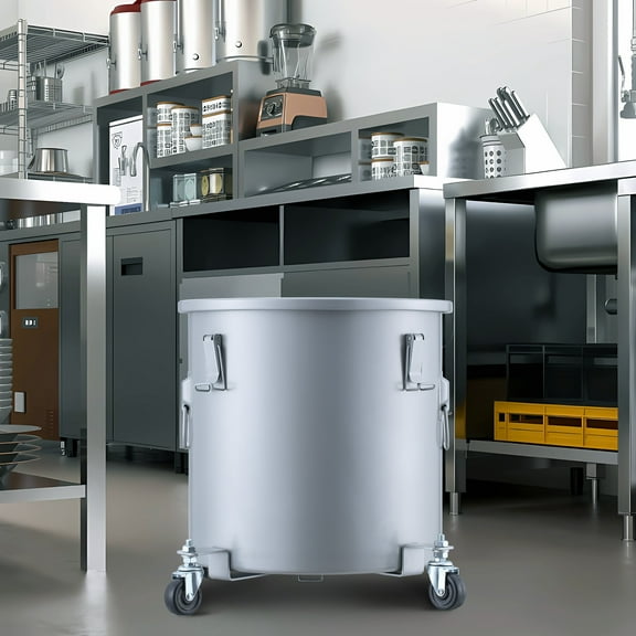 KFFKFF 16-Gallon Fryer Grease Bucket with Casters and Filter Bag for Oil Disposal