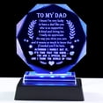 thumbnail image 1 of Placa de recuerdo de cristal YWHL grabada con láser con texto a mi padre, 1 of 8