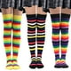 thumbnail image 1 of XmhyTop 3 pares de calcetines por encima de la rodilla, calcetines hasta la rodilla, medias altas hasta el muslo, calcetines hasta la rodilla para mujer, para cosplay de niña, uso diario, 3 colores, 1 of 2