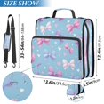 thumbnail image 3 of Water-Resistant 3-Ring Binder Organizer with Multiple Pockets Zipper Binder Bag for Office Pink and Purple Bows, 3 of 8