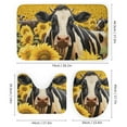 thumbnail image 3 of Farm Cows Bathroom Sets with Shower Curtain And Rugs, Incl with 12 Hooks，Toilet Lid Oval Rug, 3 of 7