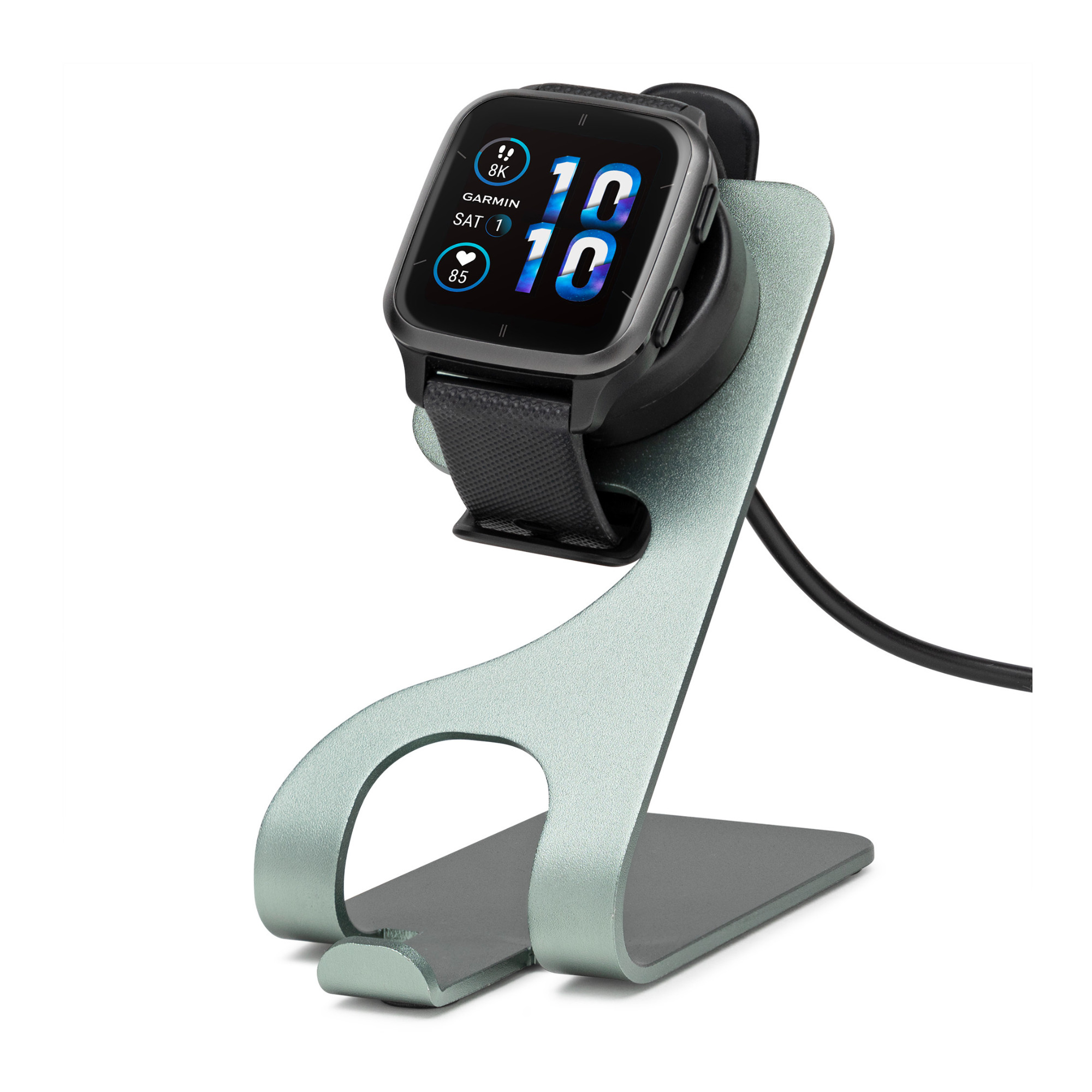Garmin vivoactive 6 GPS Smartwatch (Slate with Black Band) Bundle with 45W 2-Port Car Charger, Portable Charger Stand, and Tempered Glass Screen Protector Film (40mm) (4 Items)