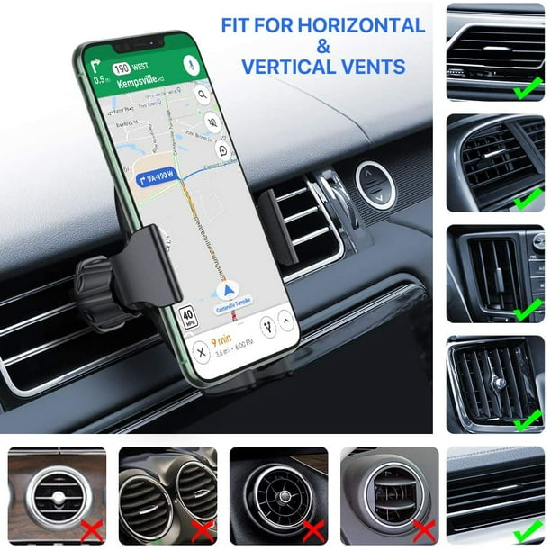 Support de téléphone de voiture classique Miracase, support de téléphone  pour grille d'aération pour voiture, compatible avec le support universel  de téléphone portable de voiture 