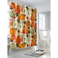 thumbnail image 5 of Fall Shower Curtain Orange Pumpkin Maple Leaves Shower Curtains for Bathroom Thanksgiving Decor, Waterproof Polyester Shower Curtain Set with Hooks, Stall Long 36" x 72" Sunflower, 5 of 6