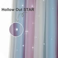 thumbnail image 3 of 2-Layer Blackout + Sheer Curtains Starry Hollow-Out Stars Curtain Room Darkening Starry Curtain Eyelet Ring Top Window Drape for Kids Girls Children Bedroom Decor, 3 of 11