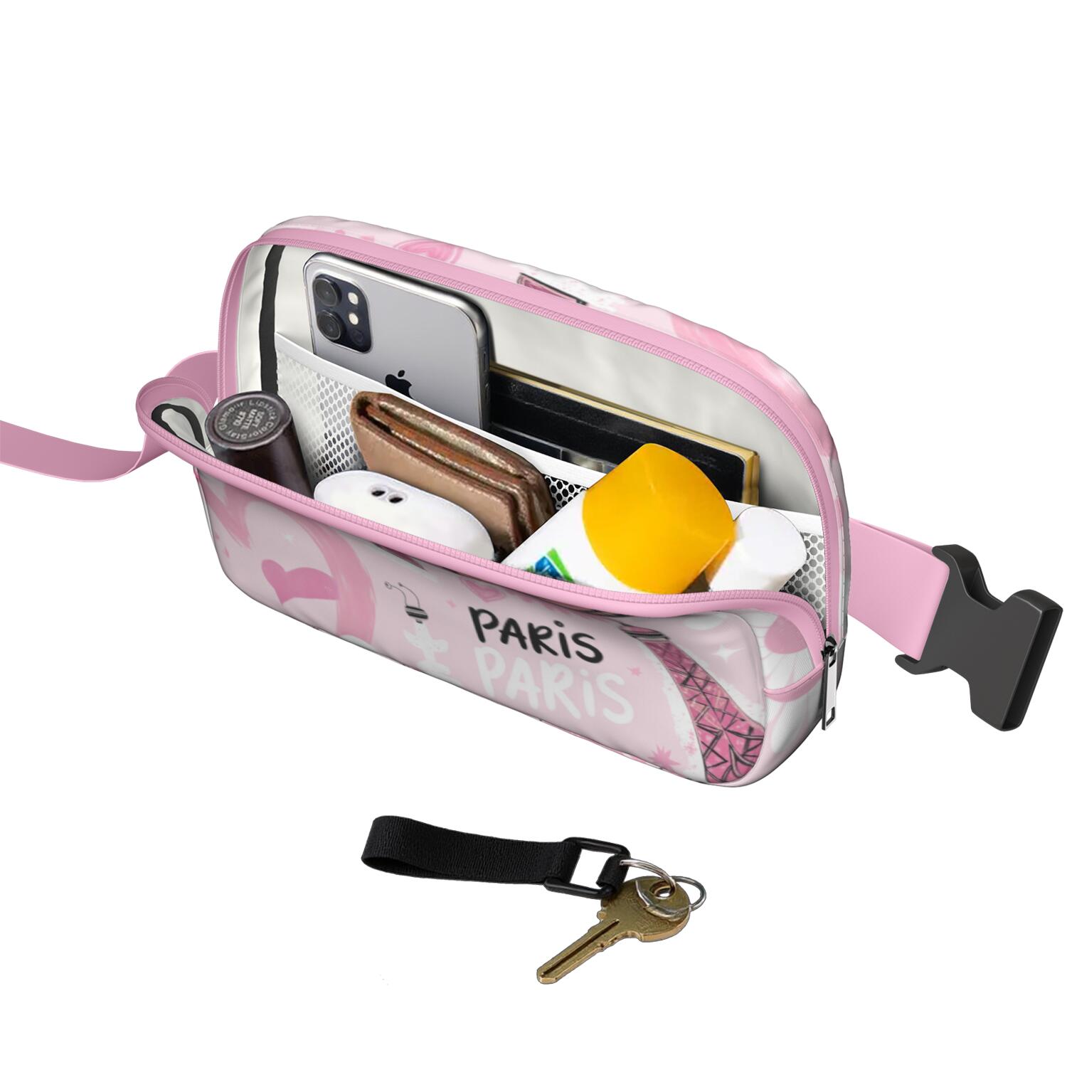 Crossbody Fanny Pack for Sports Enthusiasts Commuters Fashionable Waterproof Fanny Pack with Adjustable Strap for Casual Running Hiking Cycling Tower Sporty Waist Pack