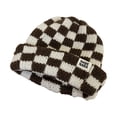 thumbnail image 5 of Naierhg Beanie Women Winter Hat Knitting Contrast Color Thick Elastic No Brim Cold-proof Plaid Chessboard Women Hat Clothes AccessoryRed, 5 of 8