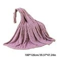 thumbnail image 3 of Super Soft Warm Fleece Blanket Throw | 100x120cm Solid Color Blanket for Sofa & Bed | Cozy Flannel Fabric with 3D Embossed Pattern | Versatile Indoor Outdoor Use, 3 of 4