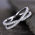 thumbnail image 3 of Silvago Jewel White Gold Over 14K Silver Diamond Ring - Round Cut Excellent 0.8 Ct Diamond Engagement Rings - Infinity Twisted Cross Over Shank Engagement Ring - Latest Engagement Diamond Rings, 3 of 8