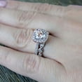thumbnail image 5 of Forever Jewels 3.50Ct Cushion Moissanite Womens Wedding Bridal Ring Set 14K White Gold Plated, 5 of 6