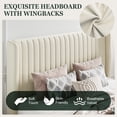 thumbnail image 4 of Amolife Queen Size Lift Up Hydraulic Storage Bed Frame, Platform Bed with Upholstered Wingback Headboard with Vertical Channel Tufting, Cream, 4 of 9