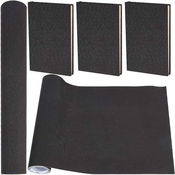 1 Roll Self-adhesion Linen Book Covers Black 2000x425x0.5mm