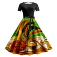thumbnail image 1 of SZXZYGS Robes Soleil Femmes Aguichant Femmes Imprimé Manches Courtes Robe de Soirée Bal des Années 1950 2024, 1 of 2
