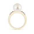 thumbnail image 2 of ANGARA South Sea Cultured Pearl Ring with Rubies in 14K Yellow Gold for Women | June Birthstone, Birthday, Anniversary, Jewelry Gift for Women | Pearl Ring, 2 of 9