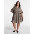 thumbnail image 2 of Terra & Sky Women’s Plus Mini Dress with Elbow Length Puff Sleeves, Sizes 0X-5X, 2 of 5