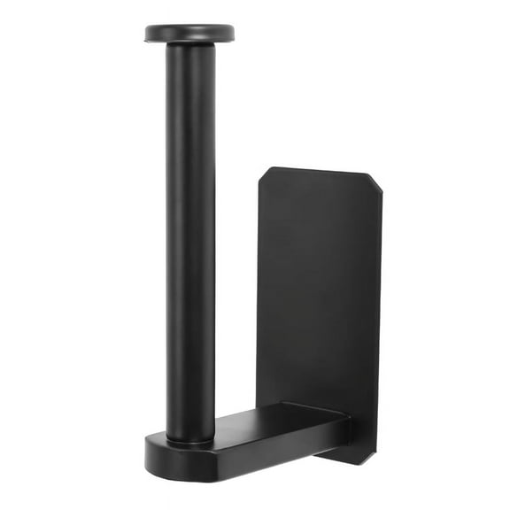 Toilet Paper Holder Self Adhesive Kitchen Washroom Adhesive Holder No Drilling for Bathroom Stick on Wall Stainless Steel Brushed - Black
