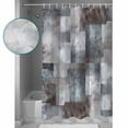 thumbnail image 4 of Grey Blue Bathroom Curtain 72 Inch Shower Stall Curtain with Hooks, Abstract Gradient Brown Color Blocks Geometric Waterproof Polyester Bath Curtain Washable Bathtub Curtain 36''x 72'', 4 of 6