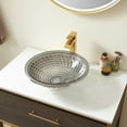 thumbnail image 2 of Vinnova Gandia 17.7in Cloudy Gray Finish Glass Round Over-Mounted Bathroom Vanity Vessel Sink Bowl, 2 of 8