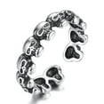 thumbnail image 3 of K-KED Fashion 925 Silver Viking Skull Rings Punk Party Delicate Jewelry Ring Gift Sz Adjustable-Adjustable-Silver, 3 of 7