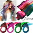 thumbnail image 4 of Benehair 10PCS Colorful Hair Extensions Clip in Rainbow Multi-color Synthetic Long Hairpiece Party Highlights for women girls kids gift, 4 of 7