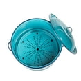 thumbnail image 4 of Cinsa 34-Quart Enamel on Steel Steamer Pot with Lid & Trivet, Easy to Clean, Blue, 4 of 6