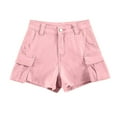 thumbnail image 6 of AXXD Ladies Shorts for Summer Denim Pocket Casual High Waist Loose Straight Buttons Shorts Pants Fashion New Arrivals, 6 of 9
