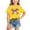 Yellow, variant on Girls Leopard Print Bow Graphic T-Shirt, Kids Short Sleeve Crew Neck Tee, Cute Cartoon Printed Casual Summer Top for School Daily Wear(Light Green,8-10 Years)