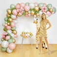 thumbnail image 4 of Pink and Green Balloons Retro Sage Green Pink Metallic Gold Confetti Balloons Olive Green Gold Pink Beige Latex Balloon for Easter Jungle Safari Christmas Woodland Birthday Party Decorations,White, 4 of 21