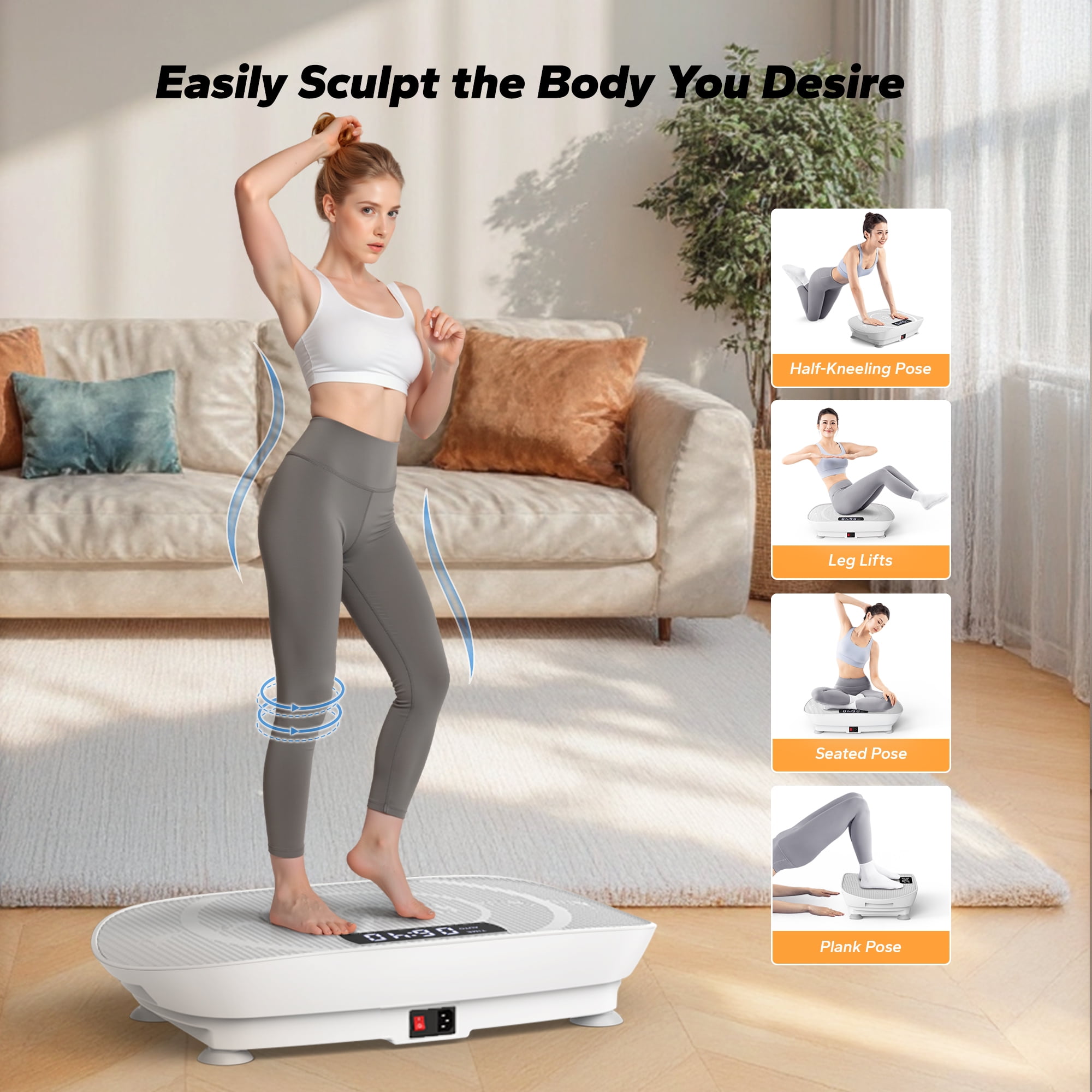 MERACH Vibrating Plate Muscle Toner, Whole Body Exercise Machine with Remote Control