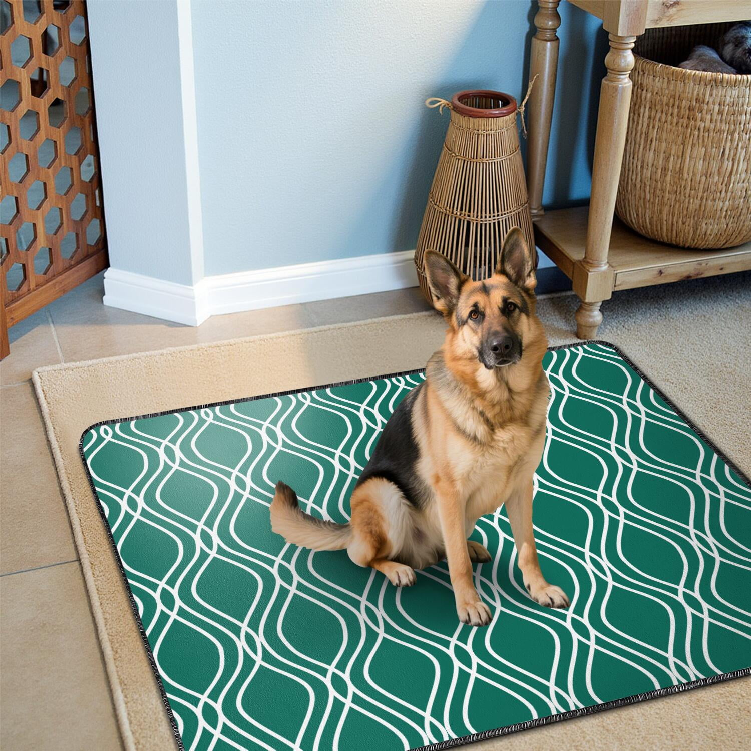 Decorative Puppy Pads, Washable Reusable Potty Pads to Blend with Your Home Decor (Texture/leopard /Geometry, 24" x35" )