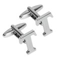 thumbnail image 1 of BodyJ4You 2PC Cufflinks Personalized Initials Letter T Men's Button Shirt Business Gift, 1 of 6