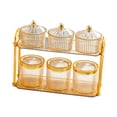 thumbnail image 1 of Contenedor secos, recipientes sellados para almacenar caramelos, bandeja dividida para refrigerios, bandeja para secos para el , Oro Redondo, 1 of 8