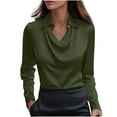 thumbnail image 2 of Mifsaly Womens Business Casual Tops Cowl Neck Long Sleeve Satin Blouses 2026 Collared Elegant Office Silk Shirts Tunic Fashion Spring Workwear XL, 2 of 6