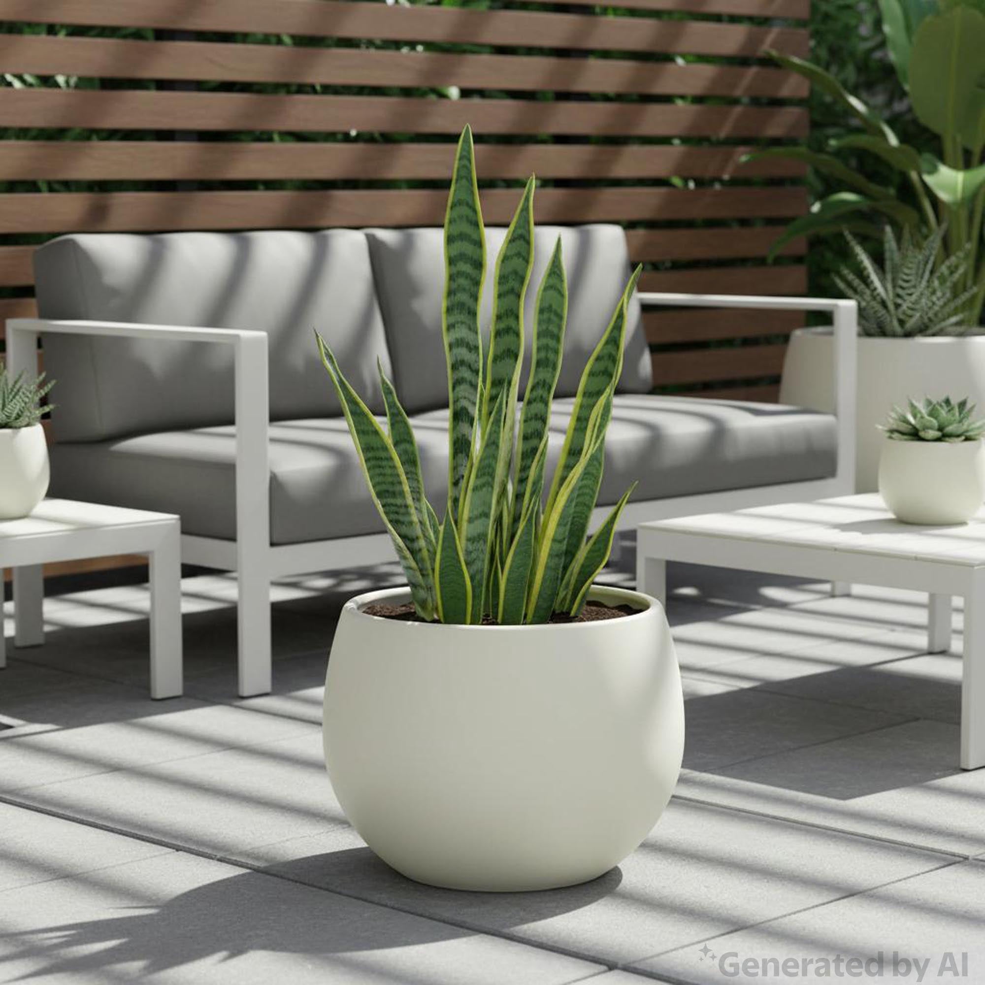Mainstays Jordan 16" x 16" x 12" Large Round Vanilla Dream Resin Planter
