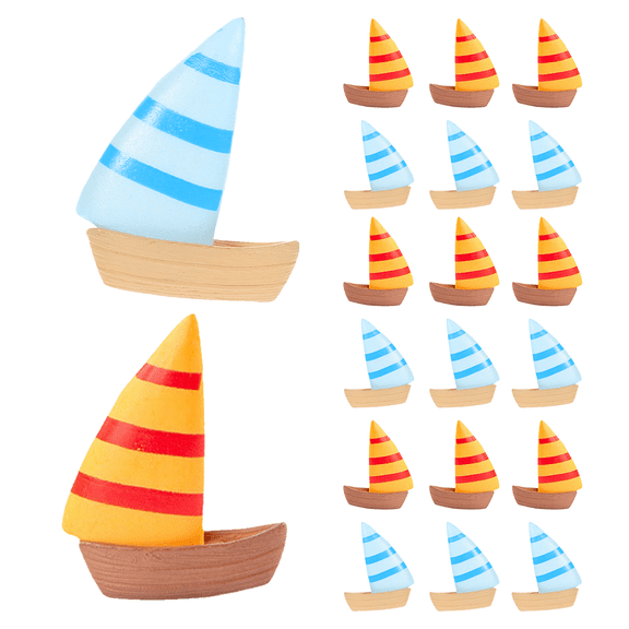 ELAYARD 24-Piece Mini Sailboat Decor Set in Assorted Colors, Perfect for Bookshelf, Desk, Home Office, and Coastal Style Display