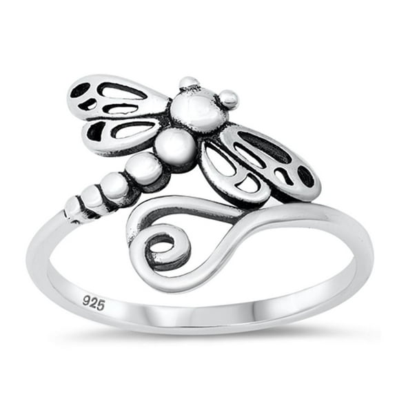 Happiness Dragonfly Hope Change Love Ring .925 Sterling Silver Band Jewelry Female Male Size 8