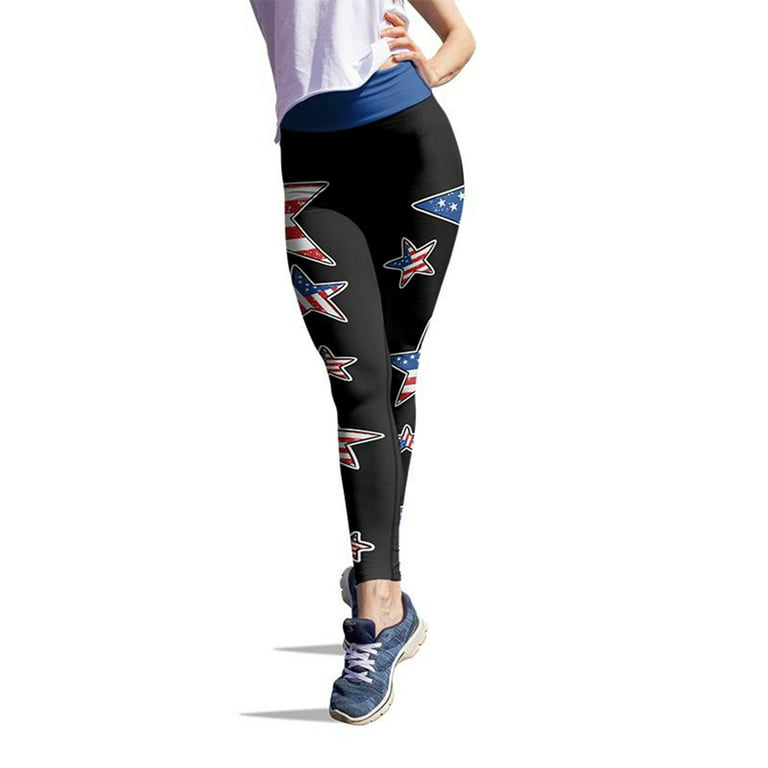 Rovga Womens Workout Bottoms Leggings Female Patriotic Usa American Flag  Custom Color Leggings Skinny Pants For Yoga Running Pilates