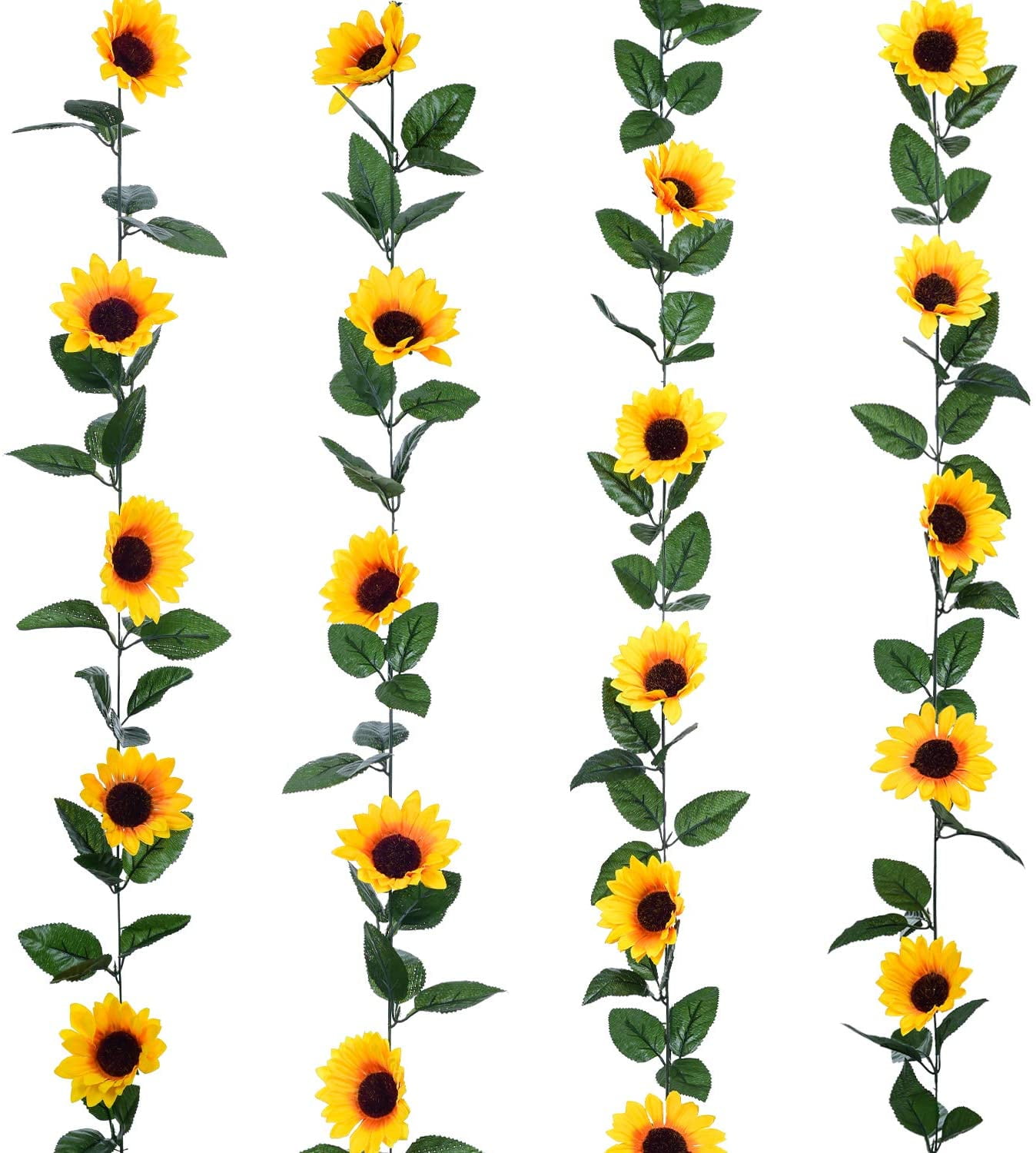 4 Pack Artificial Sunflower Garland Silk Sunflower Vine Artificial