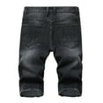 thumbnail image 2 of LZLER Men's Stretch Shorts Jeans Distressed Black Casual Denim Shorts, 2 of 6